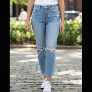 Levi's Wedgie Straight Raw-Edge Distressed